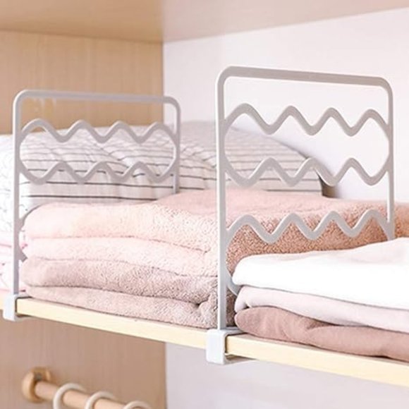Other - 6 pc Shelf Dividers Wardrobe Cabinet Separator Scarf/Ties Hanger No Punching
